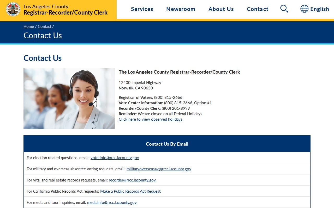 Los Angeles County records and elections contact information for Culver City ZIP research
