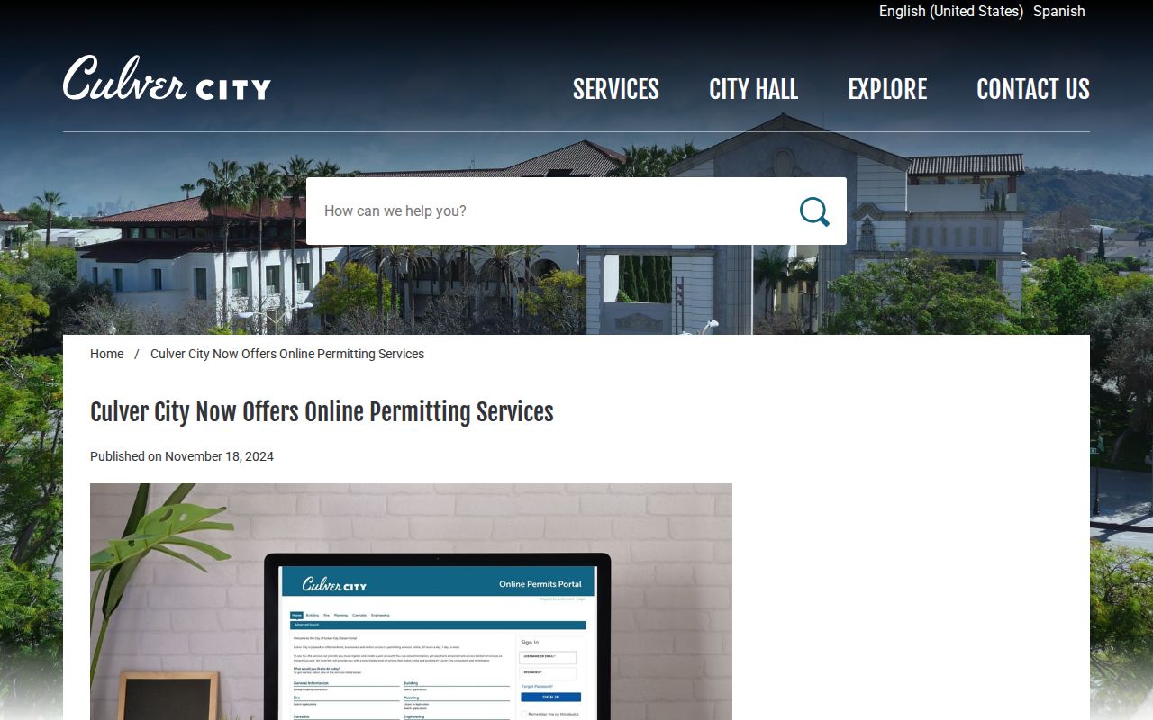 Culver City online permitting services launch used for ZIP and address research