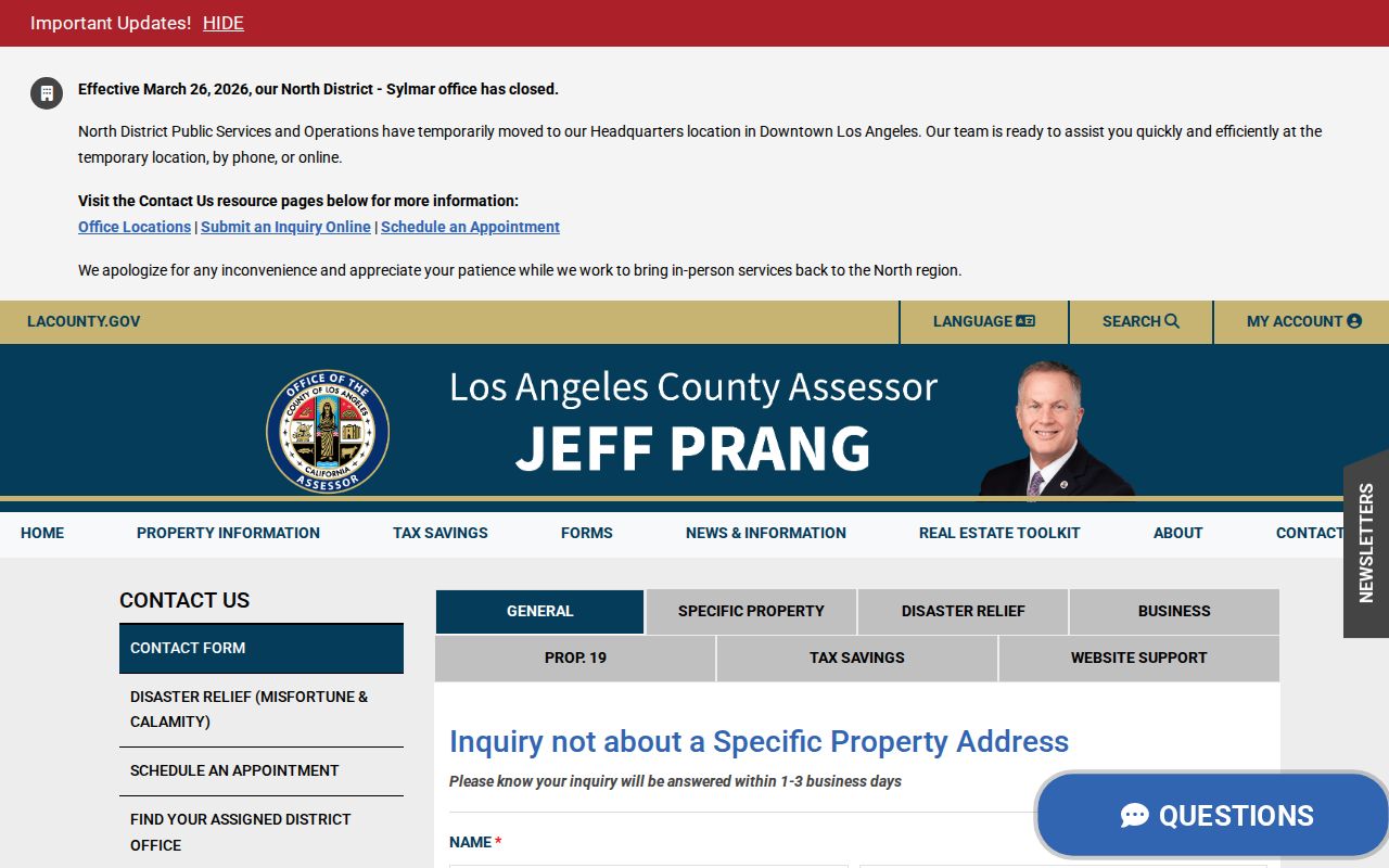Culver City ZIP code directory showing Los Angeles County Assessor contact access